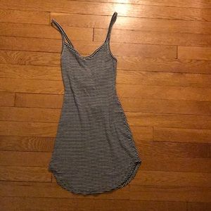 black and white striped dress